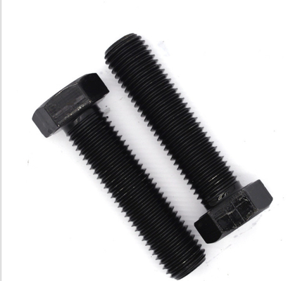 درجه 4.8 DIN933 8x20mm بولت های سر هیکس سیاه با رشته کامل فولاد کربن زینک پوشانده