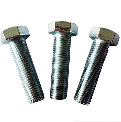 درجه 4.8 DIN933 8x20mm بولت های سر هیکس سیاه با رشته کامل فولاد کربن زینک پوشانده
