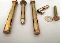 YELLOW ZINC PLATED SLEEVE ANCHOR BOLTS with HEAN FLANGE NUT DIN BSW ANIS STANDARD