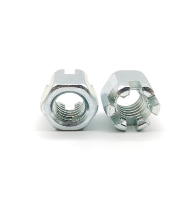 فولاد کربن زنک گالوانیزه هکساگون نوت شکاف دار M10 M12 Din 935