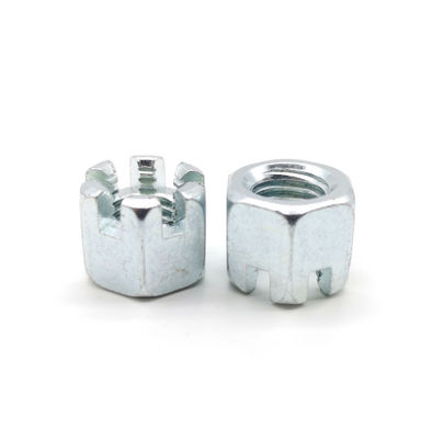 فولاد کربن زنک گالوانیزه هکساگون نوت شکاف دار M10 M12 Din 935